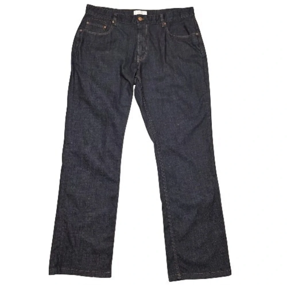 Mens 38x34 Jeans Straight‎ Leg Dark Wash Flat Front Dress Work Five Four